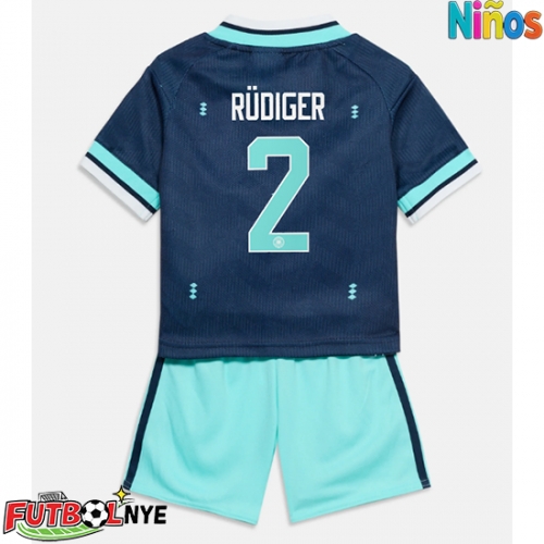 Camiseta Alemania Antonio Rudiger #2 Visitante Equipación para niños Mundial 2026 manga corta (+ pantalones cortos)